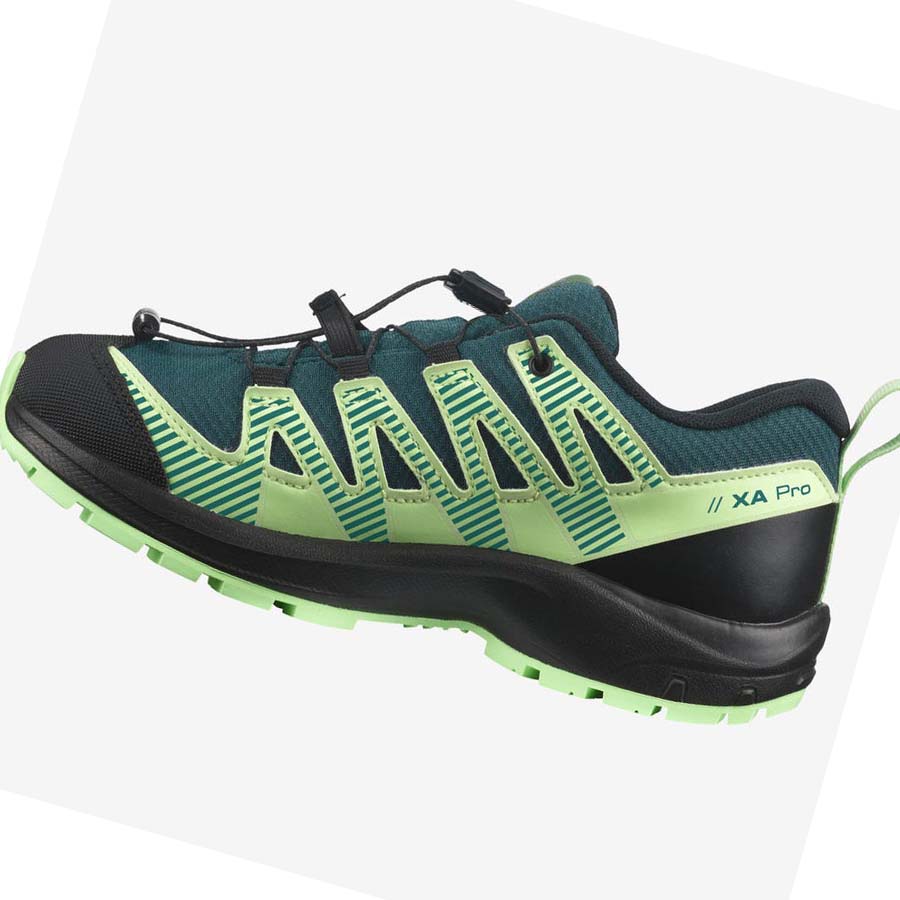 Salomon XA PRO V8 CLIMASALOMON™ WATERPROOF Trail Futócipő Gyerek Zöld | HU 3604FDN